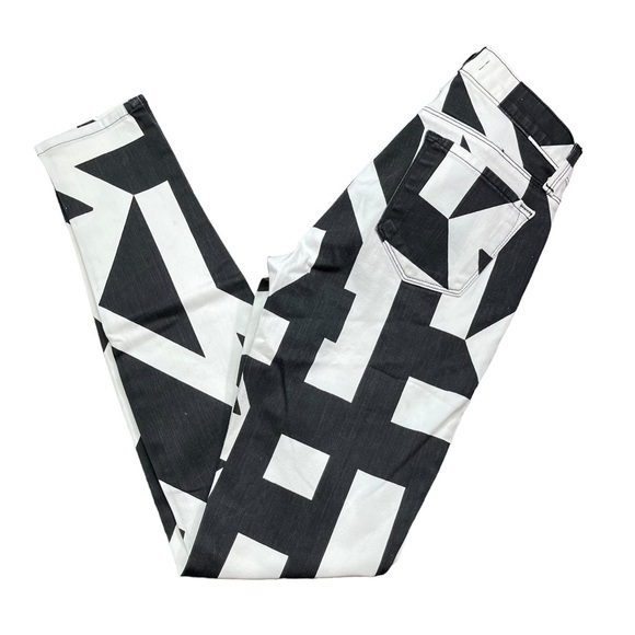 J Brand Super Skinny Black and White Cap Cant Print Womens Size 25 - Picture 10 of 15